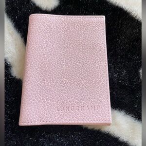 Longchamp Pink Pebbled Leather Passport Holder